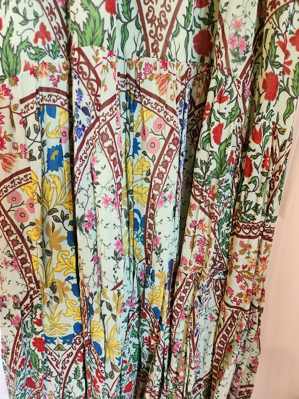 Anthropologie The Somerset Maxi Dress Halter Edition Green Motif Size XL Lined - Picture 11 of 15